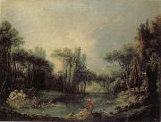 Francois Boucher Landscape with a Pond Spain oil painting artist